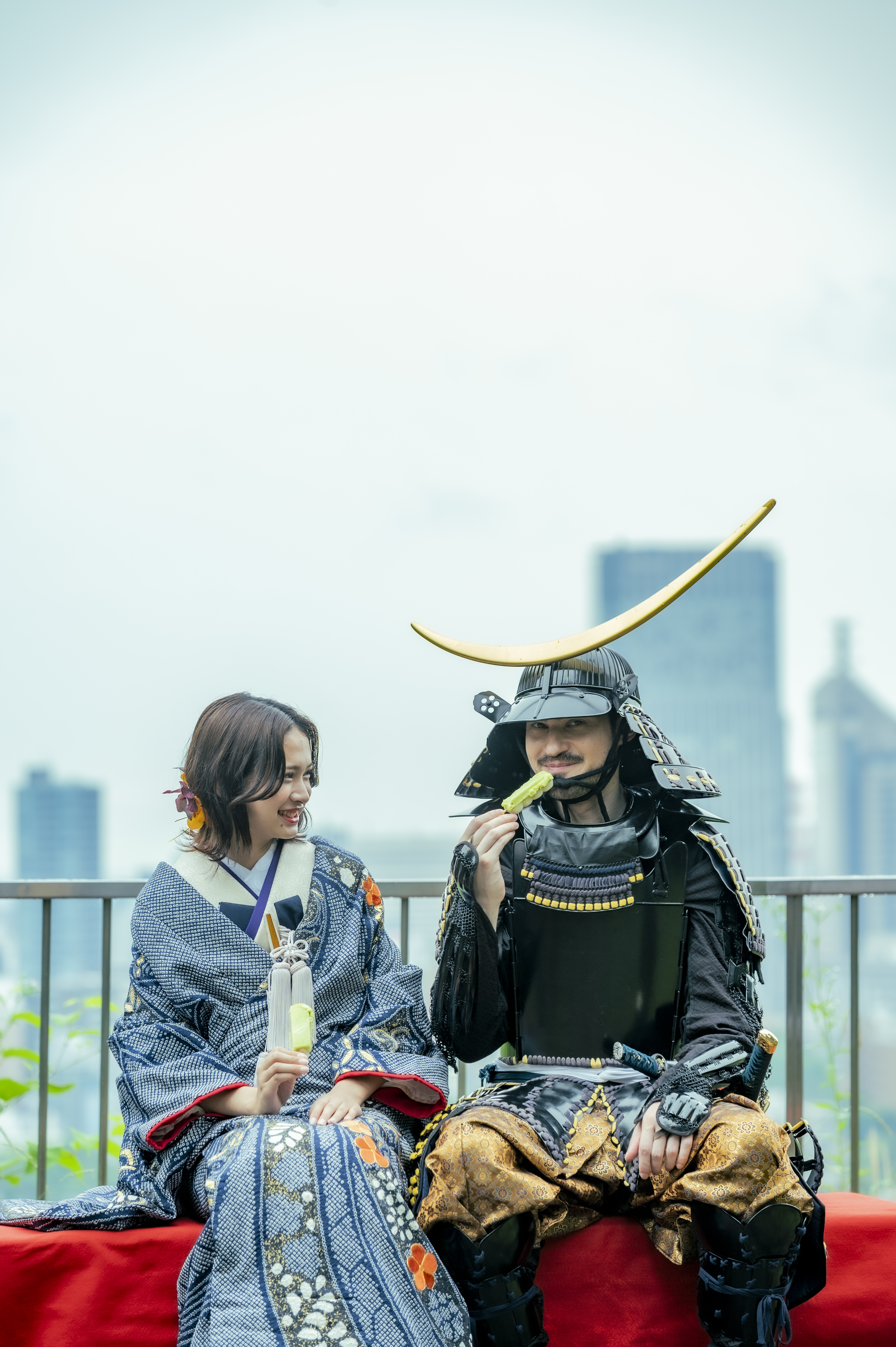 披露宴での甲冑演出